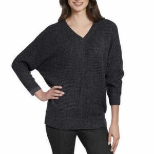🌻5/$16🌻Ellen Tracy Women's V-Neck Sweater - Charcoal